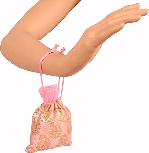 Miniatura 6 de Touchstone Preciosas bolsas de regalo reutilizables, respetuosas con el medio ambiente, brocado de cachemira con cordón grande para cumpleaños,