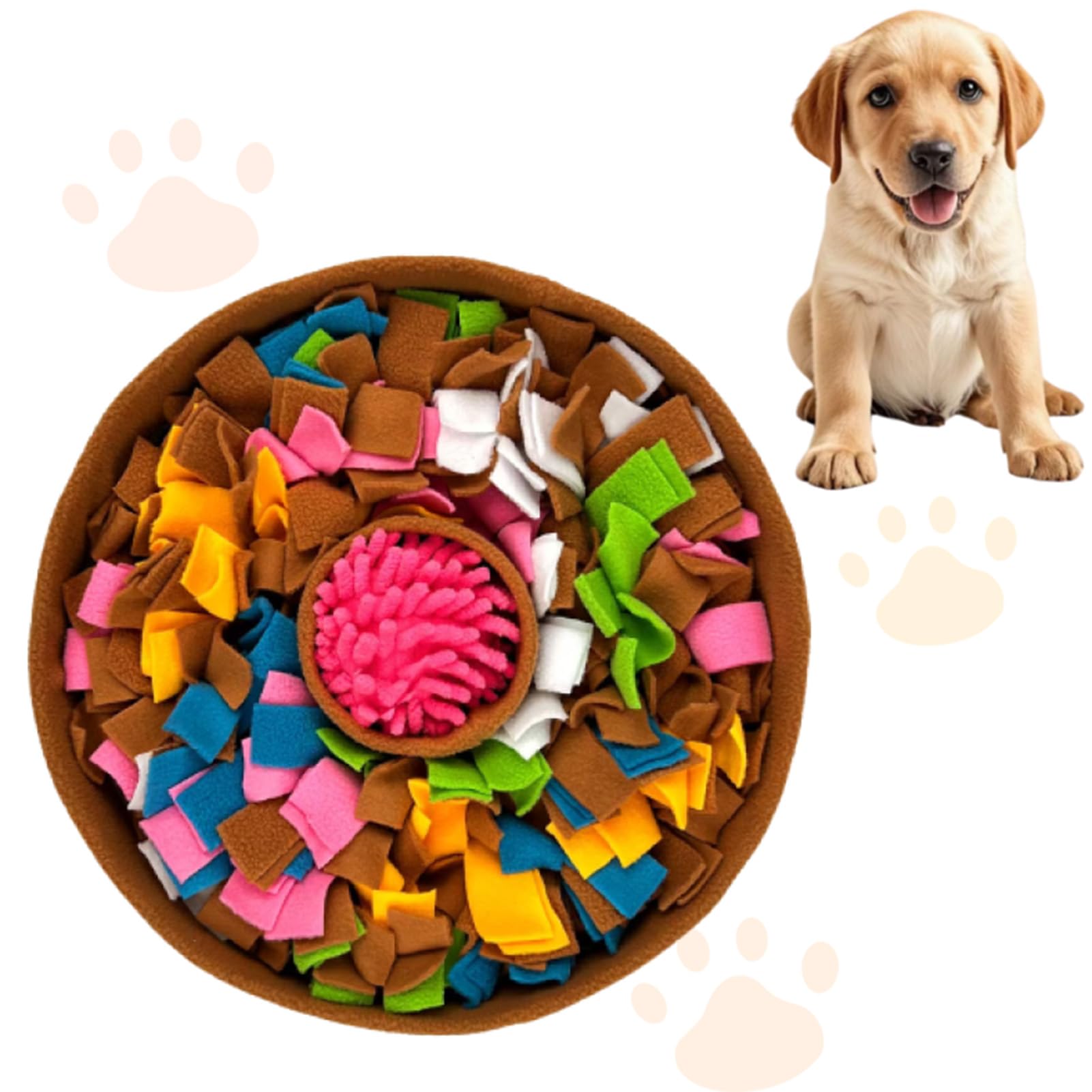 Snuffle Mat for Dogs Pet Slow Feeding Mat Dog Games Toys for Boredom Encourages Natural Foraging Skills and Slow Eating Washable Interactive Game Toy (Brown)