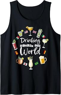 Drinking Around The World Vacation Drinking Showcase Funny Tank Top