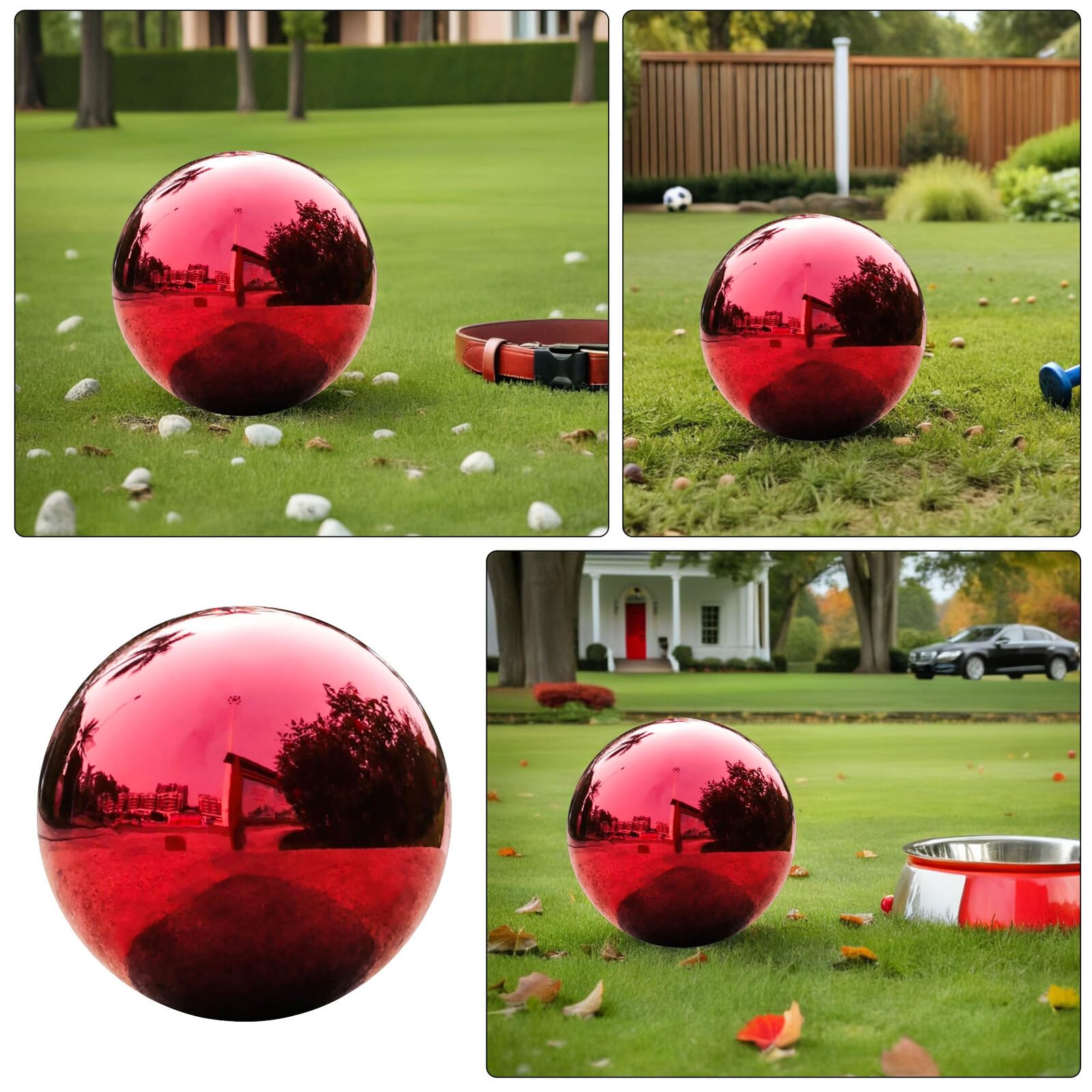 Didiseaon Sfera Riflettente da Giardino in Acciaio Inossidabile Globo Decorativo Lucido per Esterni Palla Cava Resistente alla Corrosione per Laghetti e Ambienti Esterni