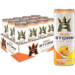 REIGN Storm, Valencia Orange, Fitness & Wellness Energy Drink, 12 Fl Oz (Pack of 12)