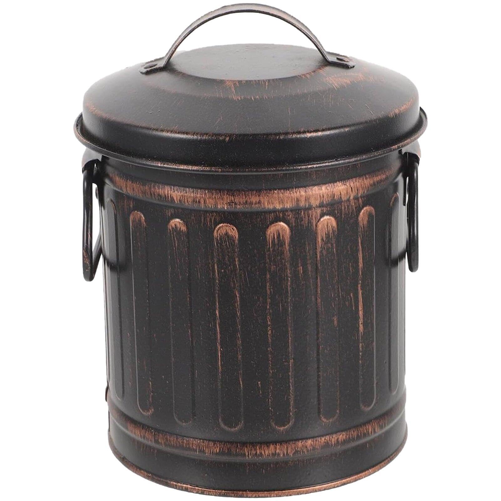 Seau à Cendres 8 L - Seau En Métal - Seau à Charbon - Seau En Bois - Accessoire De Cheminée - Bac à Cendres - Poubelle à Charbon - Poubelle Décorative