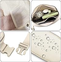 Vista 2 de Riñonera, bolsa para cinturón, correa ajustable ajustable de 40 pulgadas, para mujeres y hombres Beige