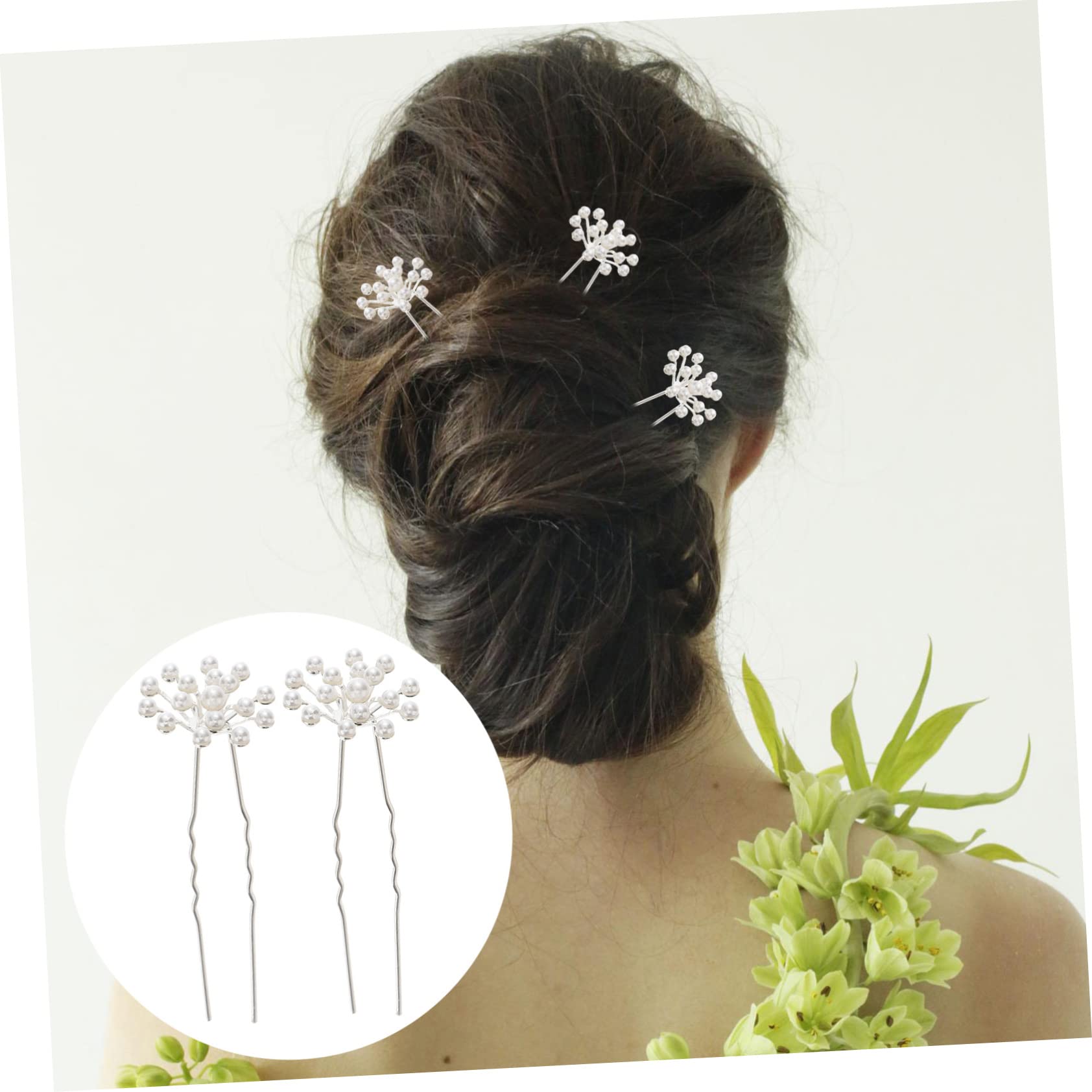 Baluue 60stücke Teiliges Hochzeits-haarspangen Mit Gypsophila-design U-förmige Haarnadeln Eleganter Kopfschmuck Für Braut Und Damen Für Hochzeiten Partys Und Besondere Anlässe