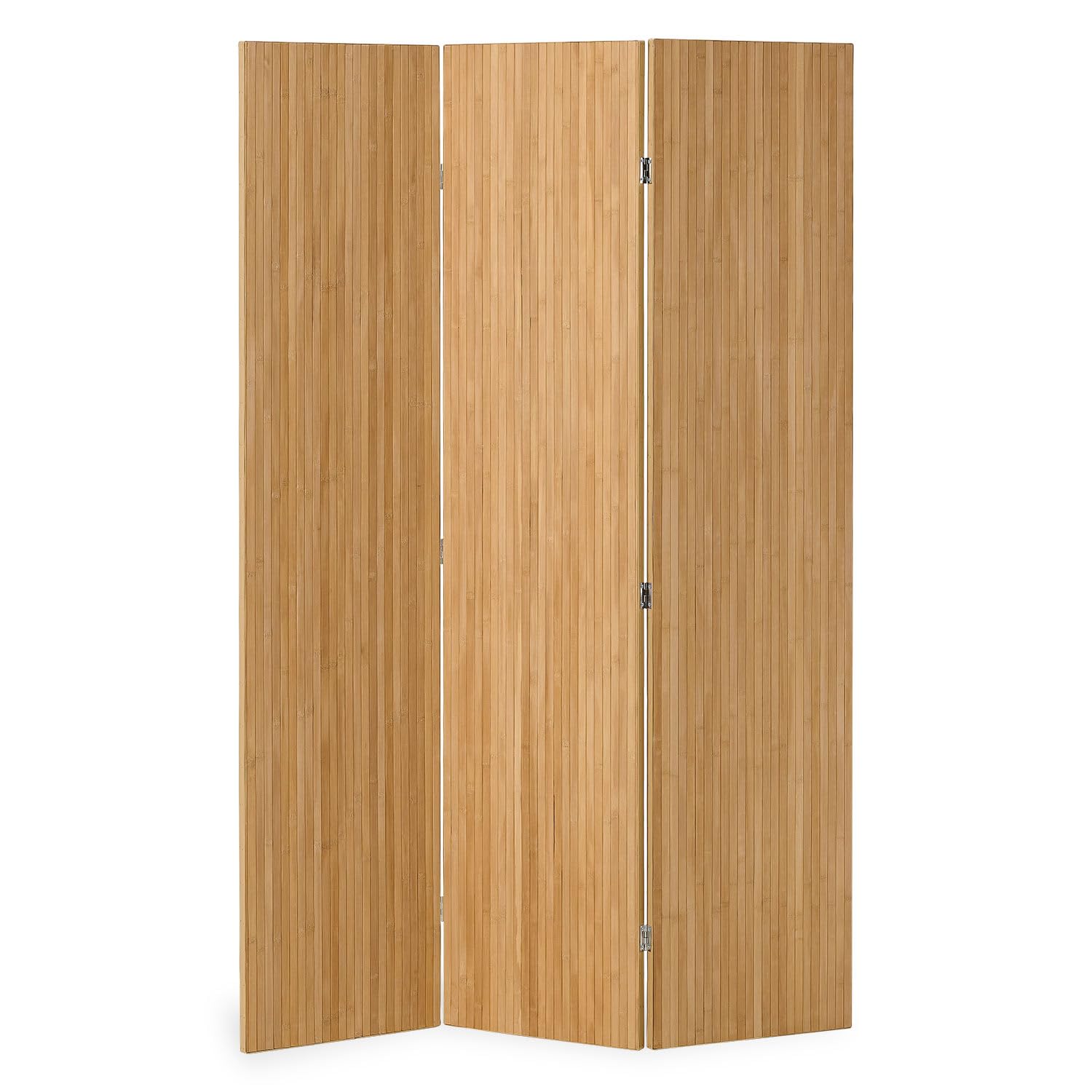 Homestyle4u 3121 parawan z naturalnego drewna bambusowego, ścianka działowa z drewna, wys. x szer.: 170 x 120 cm, ścianka działowa, sypialnia, ochrona przed wzrokiem do salonu, artykuł 3121