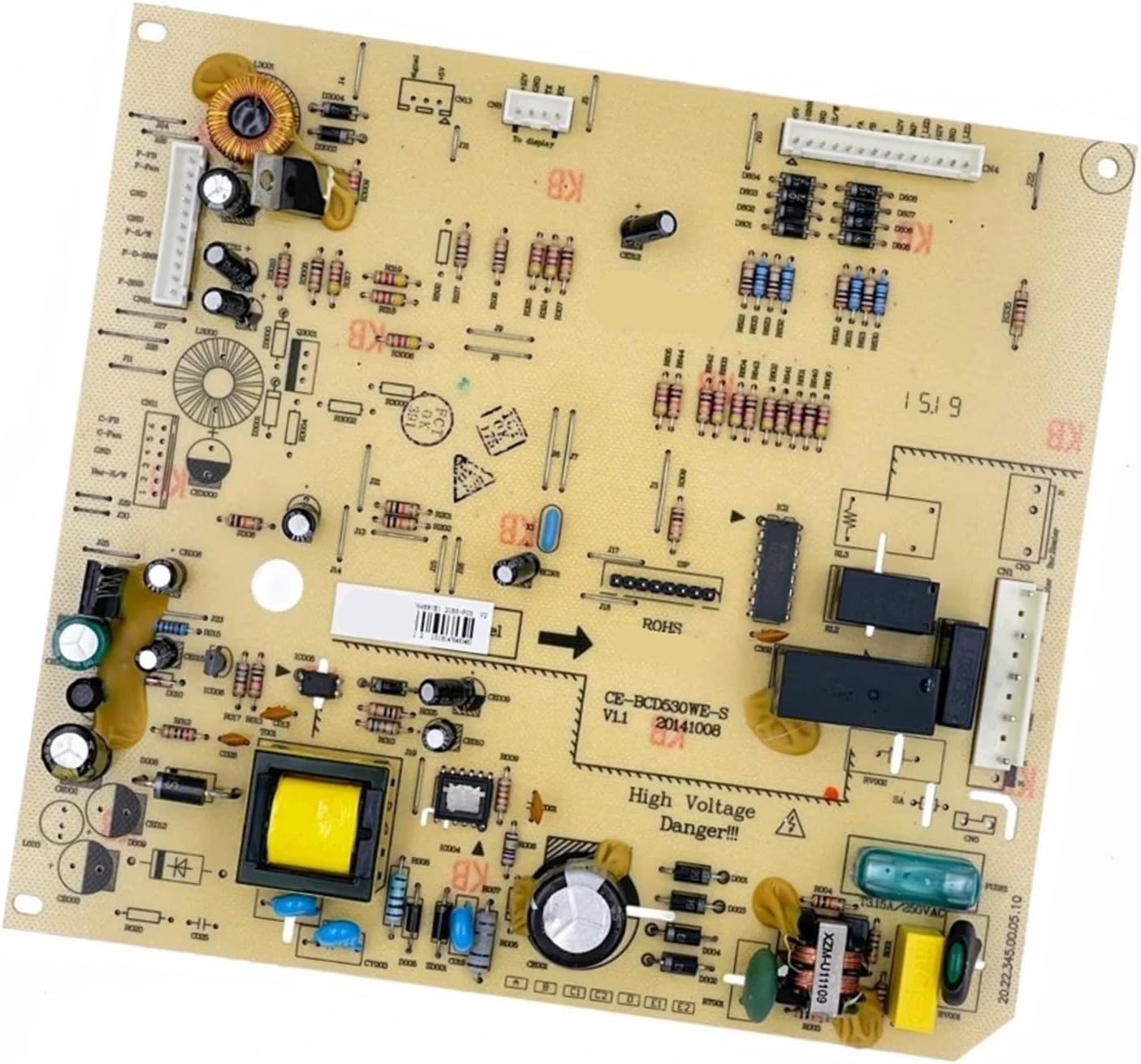 Refrigerator Control Board Parts, Compatible for Midea, 5023010100BR BCD-536WKM(E) CE-BCD530WE-S Circuit PCB Freezer Motherboard Accessories