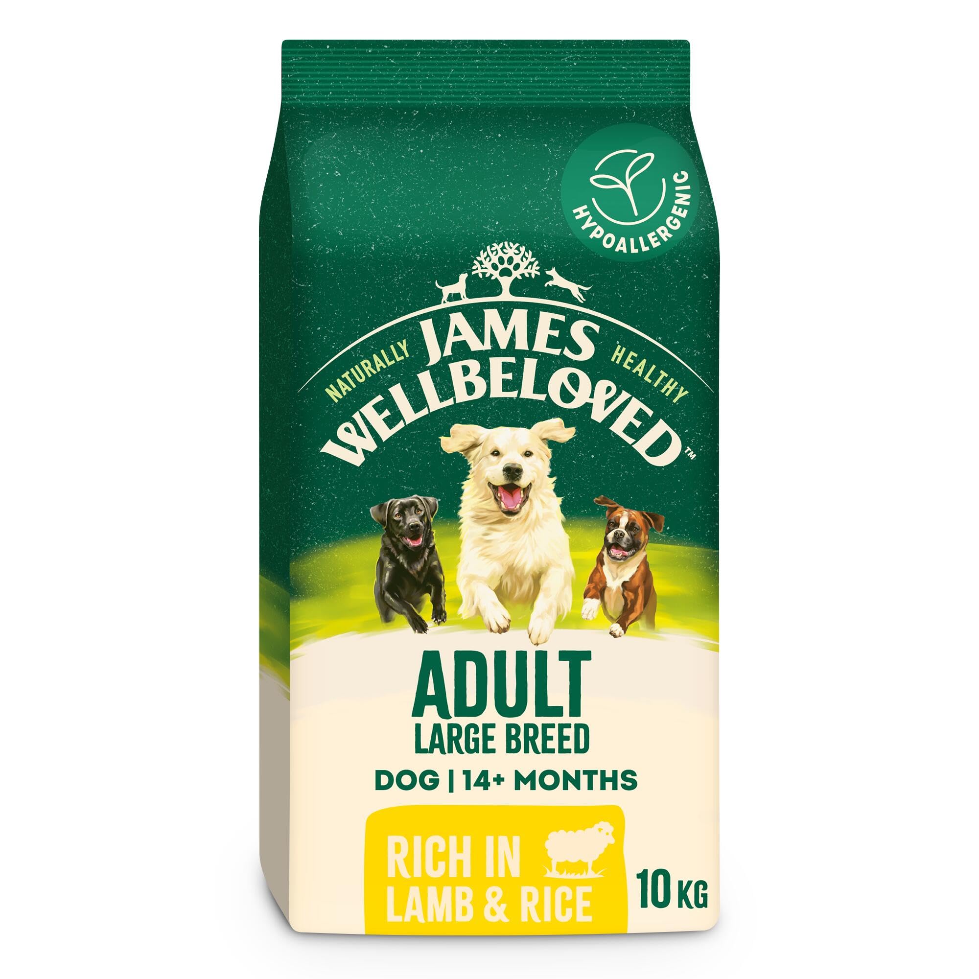 James Wellbeloved Adult Dog Food with Lamb and Rice 10kg