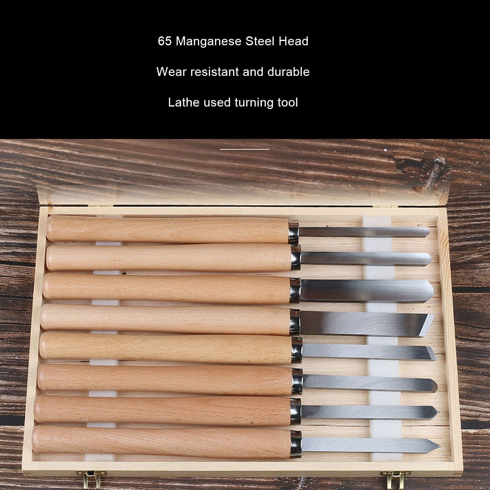 Wood Turning Chisel,8 Pcs Wood Carving Hand Chisel Tool with Storage Box,65 Manganese Steel Head Beech Handle Woodworking Chisel Kit for Wood Working Professionals