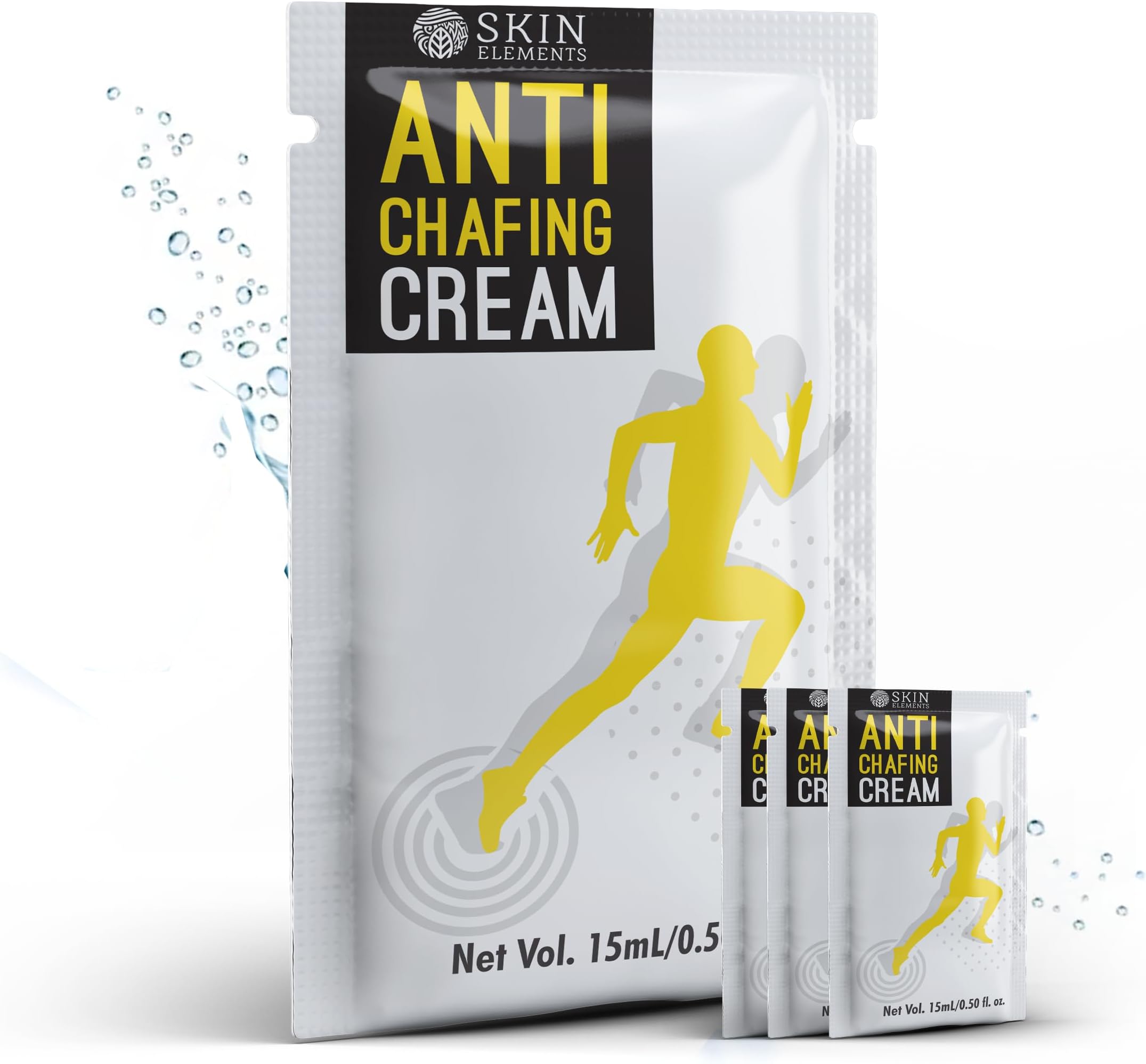 Skin ElementsAnti Chafing Cream Pack Of 20 Sachets Avoids Chafing, Blisters & Rashes Easy To Carry Sachets Lasts Up To 400 Miles (10 Fl Oz) White