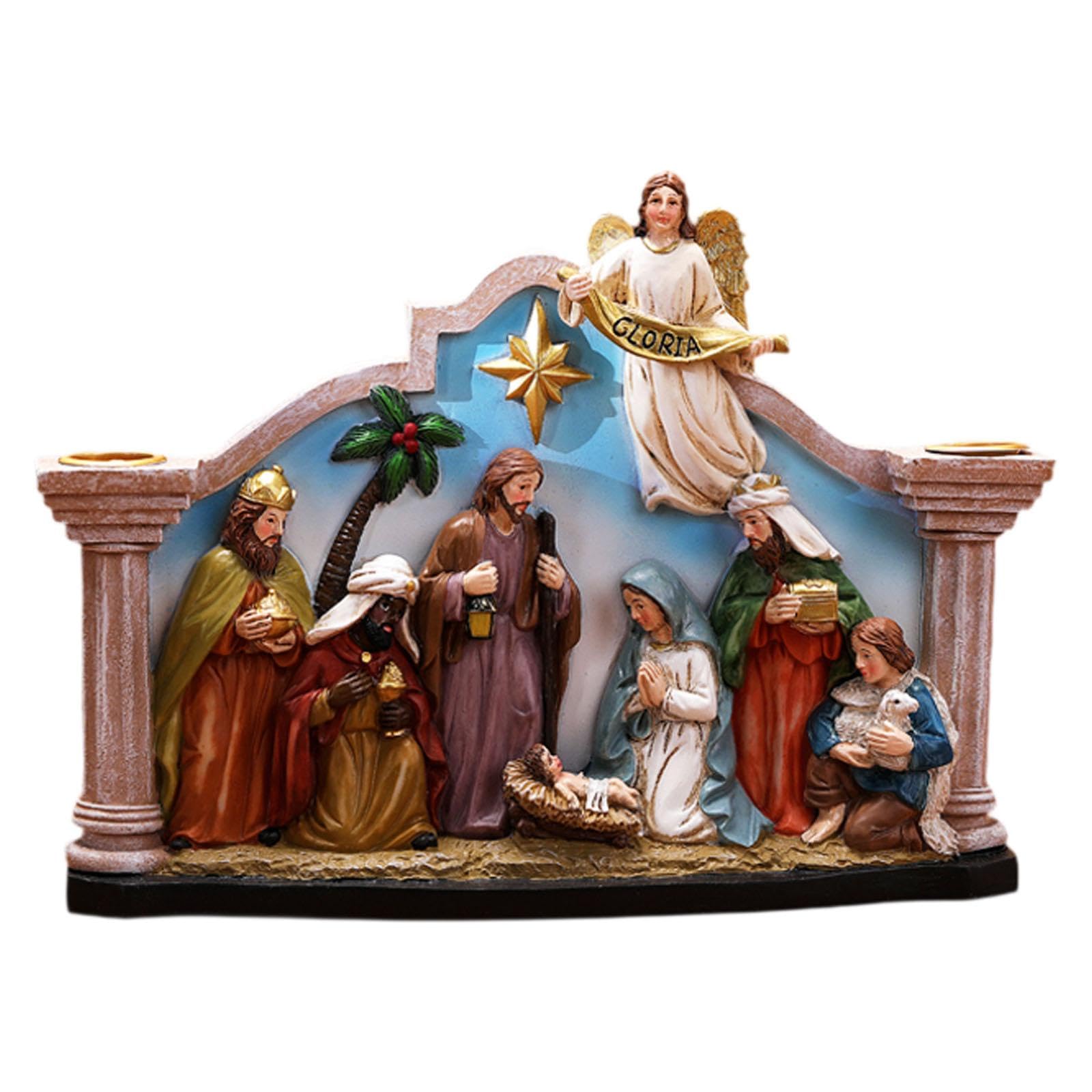 Crèche de Noël et statuette décorative colorée, cadeau de Noël idéal