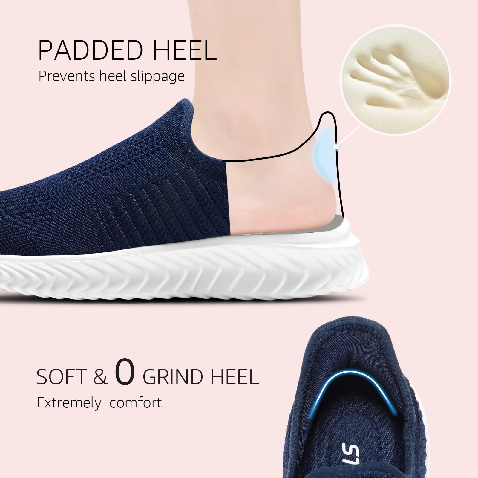 STQ Scarpe Donna Sneakers da Ginnastica Senza Lacci Scarpe Camminata Donna Slip on con Memory Foam