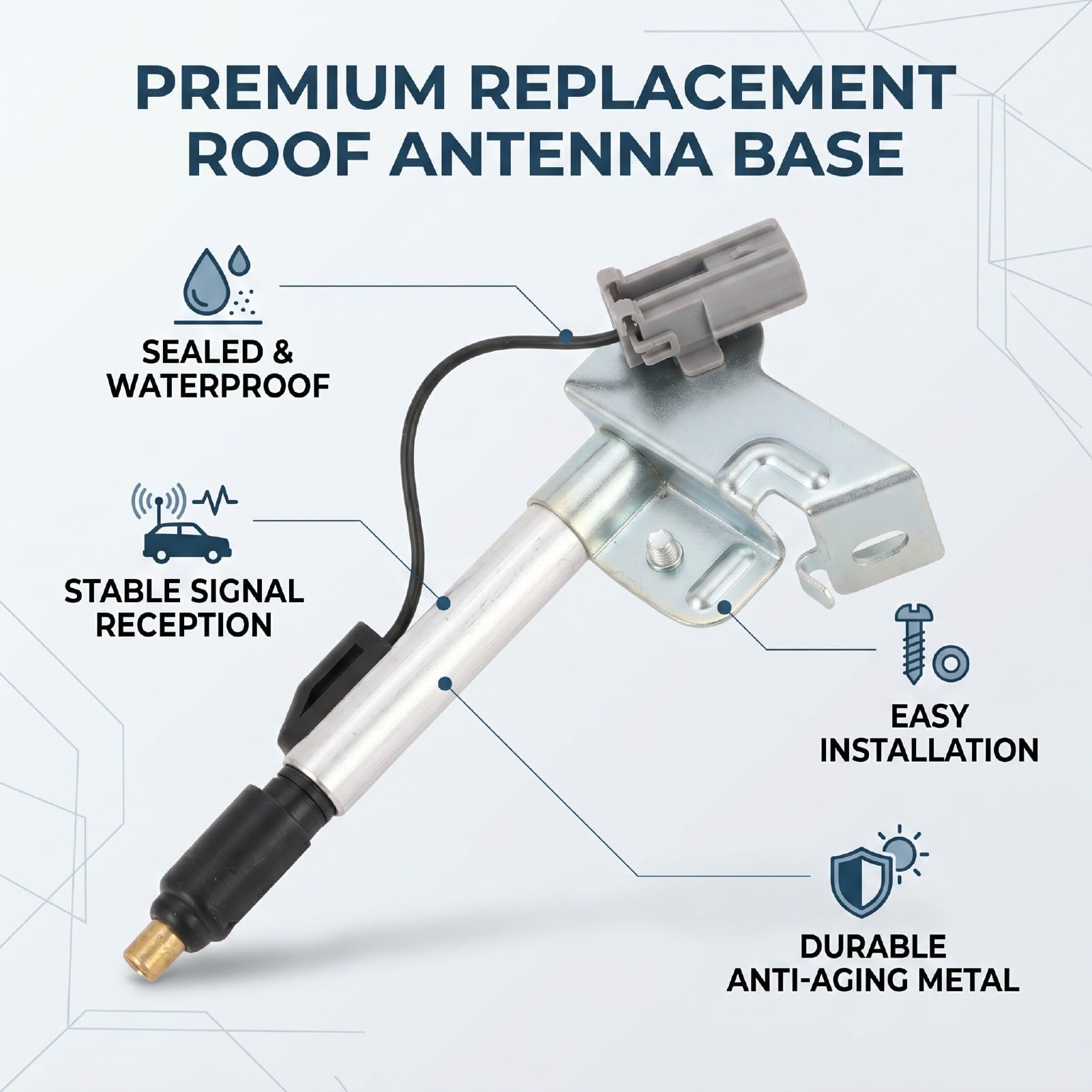 aqxreight Base Dell'antenna Sul Tetto 86309-35140 Struttura Sigillata Base del Supporto per Palo Dell'antenna Antinvecchiamento a Prova di Pioggia con Design di Tenuta Integrato Ricezione
