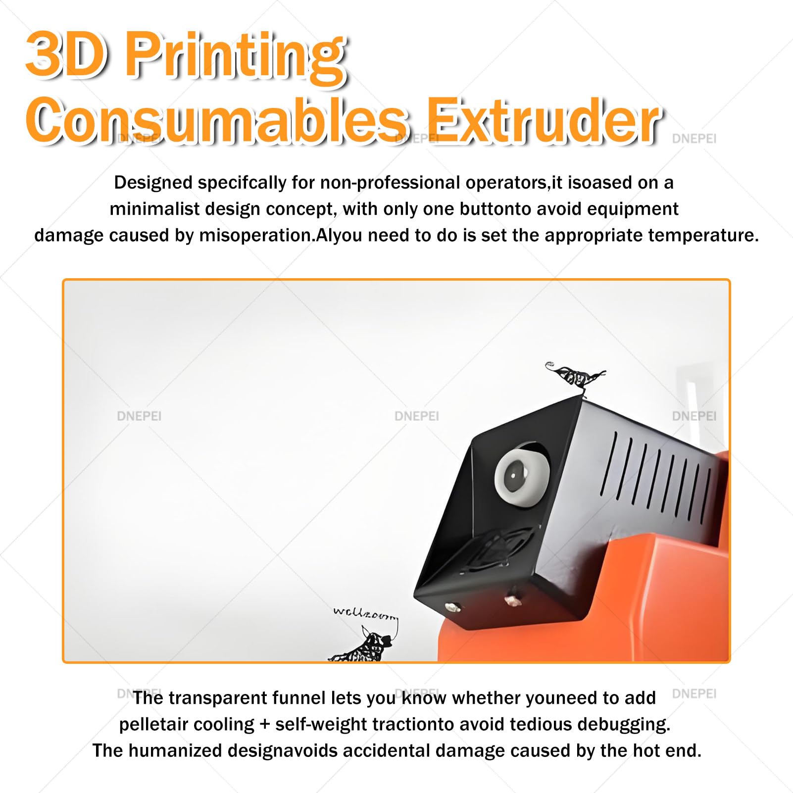 Efficiente estrusore e riciclatore di filamenti 2 in 1 per stampanti 3D. Crea e ricicla Il Tuo filamento PLA, ABS, PVA a velocità Regolabili. Wirewindingmachine