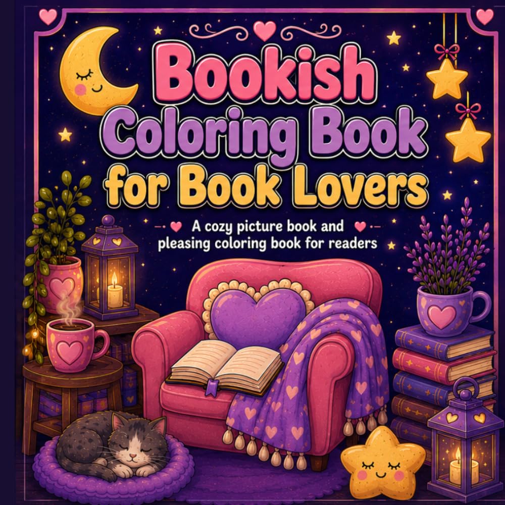 Bookish Coloring Book for Book Lovers: A cozy picture book and pleasing coloring book for readers