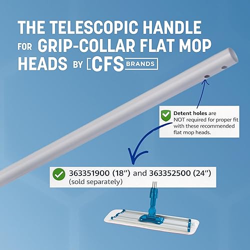 Miniatura 3 de Carlisle FoodService Products Telescopic Mop Handle for Flat Head Mops for Floor Cleaning, Home, Kitchen, Restaurants, Office, And Janitorial Use,