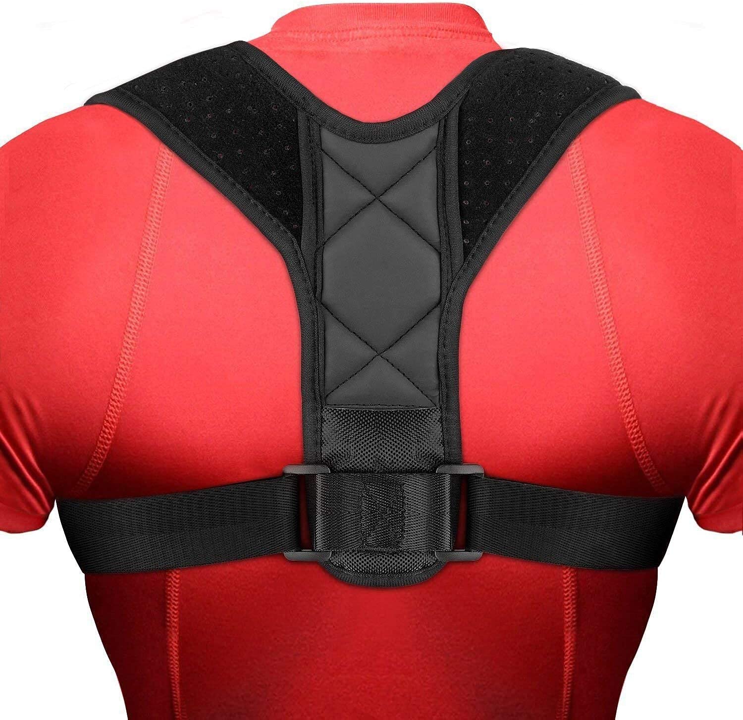KASTWAVE Adjustable Posture Corrector Spinal Support - Physical Therapy Posture Brace for Men or Women - Shoulder, and Neck Pain Relief - Spinal Cord Posture Support Black