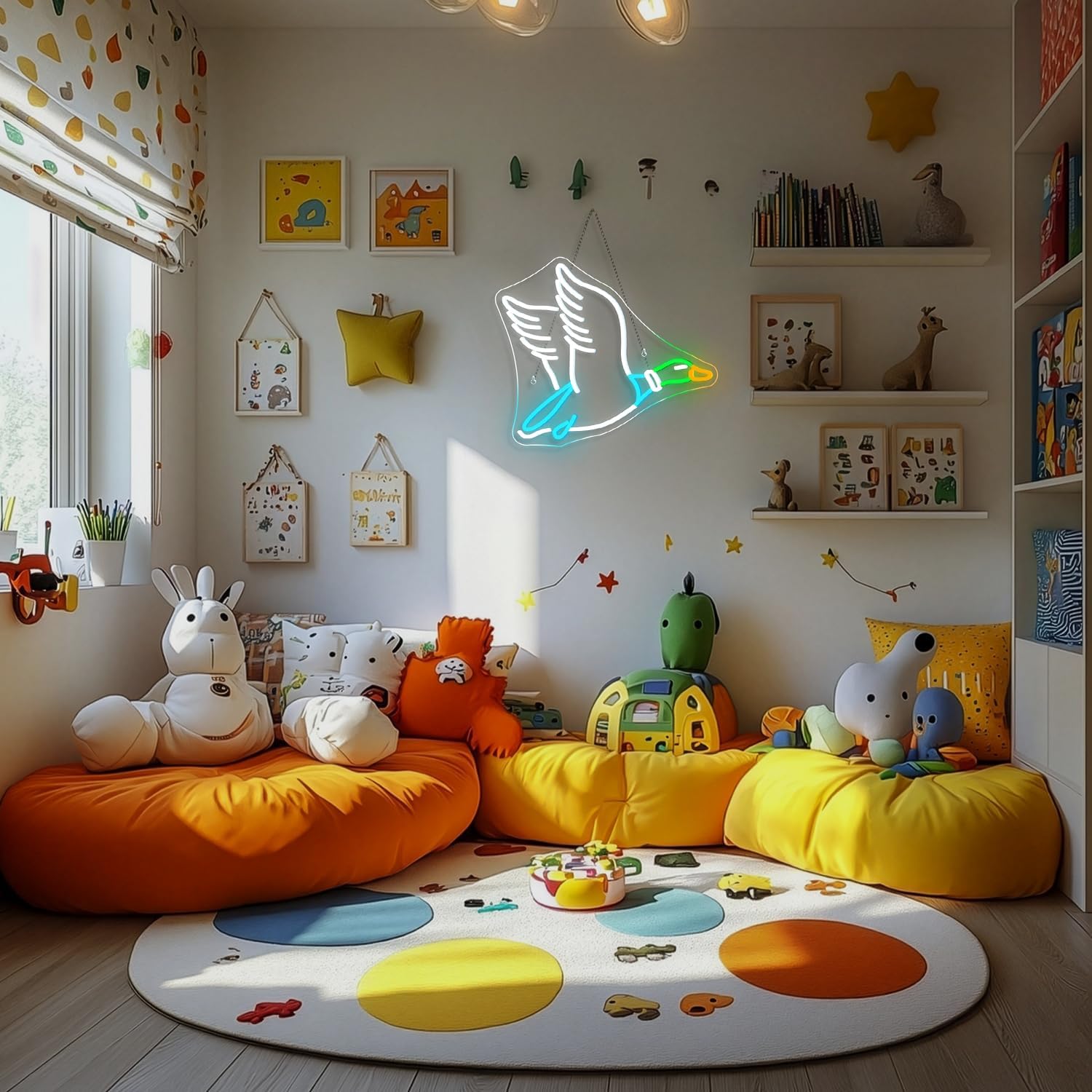 Lucunstar Goose Neon Sign Animal Neon Signs for Wall Decor White LED Light for Party Decorations USB Connectivity Adjustable Brightness Light Sign for Home Wall Bedroom Decor Goose Birthday Decor - Image 2