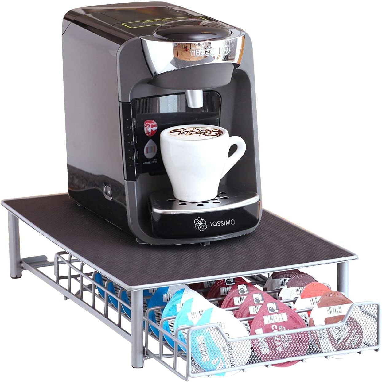 Neo 60 Pod Coffee Capsule Holder Dispenser Stand Drawer Storage Rack Suitable For Tassimo Pods