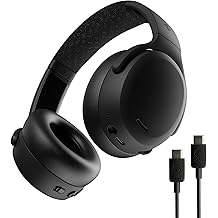 Skullcandy Crusher ANC 2 Wireless Over-Ear Bluetooth Headphones with Extra USB-C Charging Cable, Multi-Sensory Bass, Active Noise Cancelling, 60 Hours Battery, Microphone iPhone Android - True Black