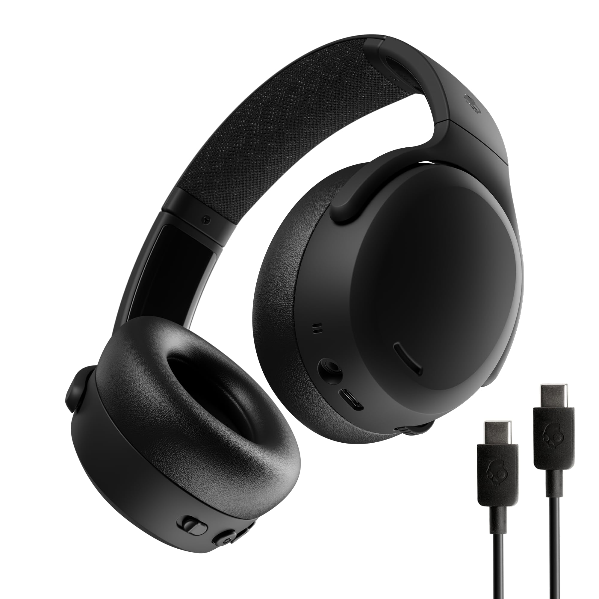 Skullcandy Crusher ANC 2 Over-Ear Noise Canceling Wireless Headphones with Sensory Bass, 50 Hr Battery, Skull-iQ, Alexa Enabled, Microphone, Works with Bluetooth Devices - Black