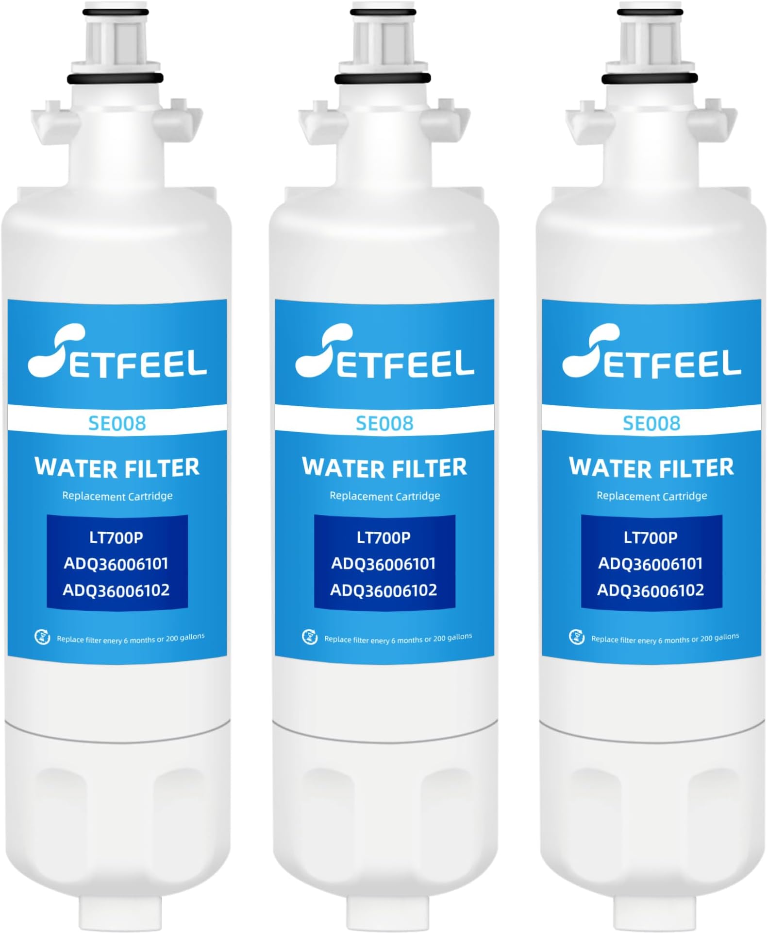 3-Pack Water Filter Replacement For LG LT700P & Kenmore 9690 – 300 Gallon, Reduces Chlorine & Contaminants, NSF Certified