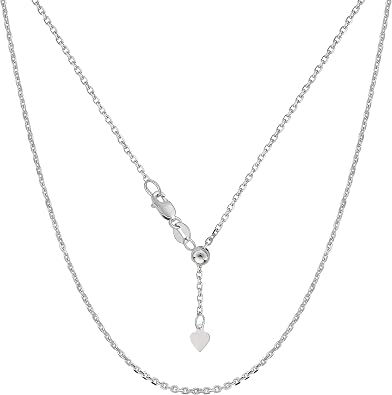 14k White Gold Adjustable Cable Link 