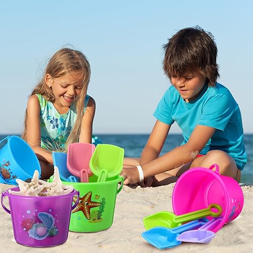 Miniatura 3 de Jerify 30 piezas de mini cubo de playa de plástico de 6.3 pulgadas, cubo pequeño de arena, juguete de playa, construcción de playa y caja de arena,