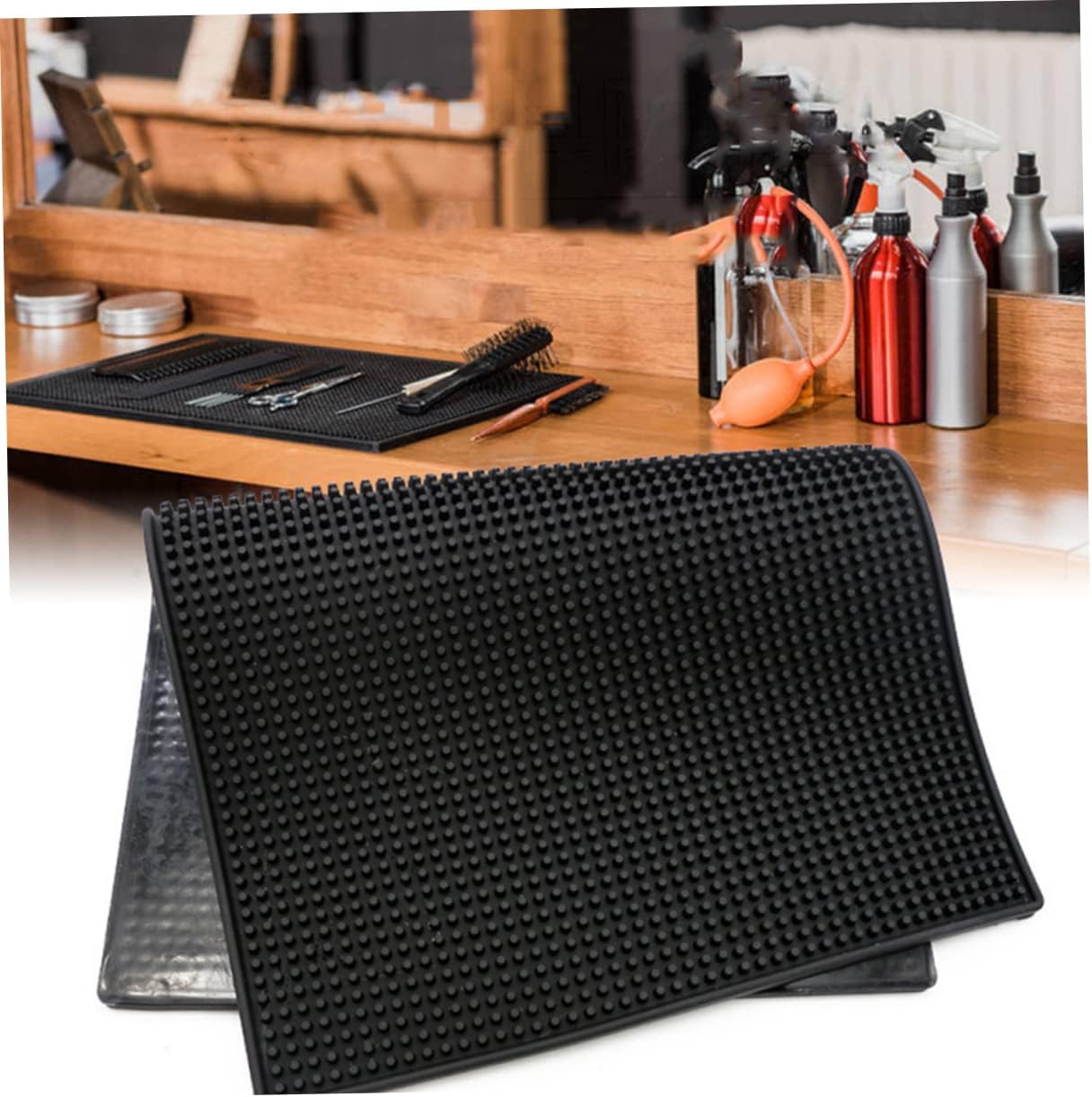 Slip Mat for Hair Stylist Barber Supplies Hair Cutting Tools Organizer Heat Insulation Pad