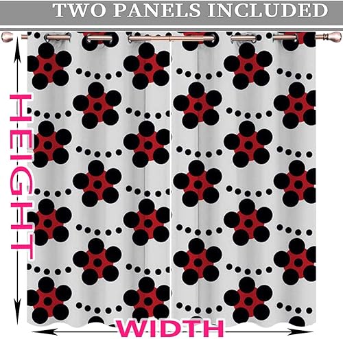 Miniatura 4 de Cortinas japonesas de flores circulares para sala elegantes modernas, 2 paneles con patrón de cortinas de ventana de bahía, decoración oscura de