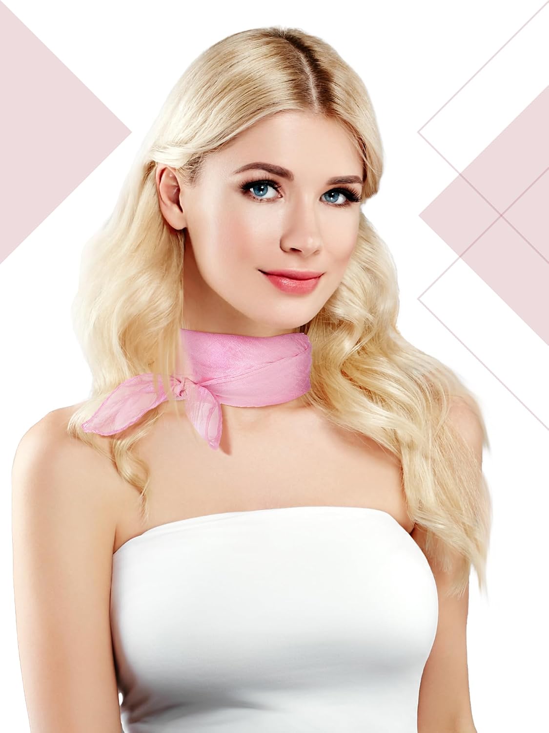 Boao 12 Pcs Chiffon Scarf 50s Sheer Square Retro Neck Head Chiffon Scarf for Women Girls