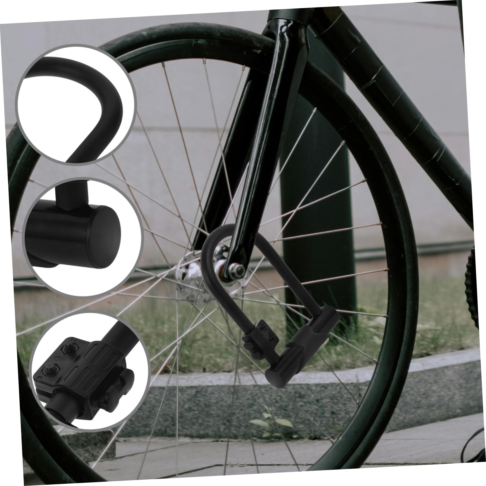 Antivol Vélo U avec Câble en Acier, Noir, Sécurité Extérieure | Revêtement Pvc, Système à Double Verrouillage, Format Voyage, Usage Cyclisme et Extérieur