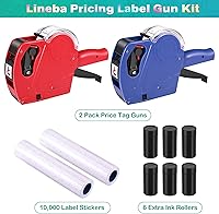 Vista 4 de Pistola de etiquetas de precio MX5500, 2 paquetes de pistolas de precios con 10,000 calcomanías de etiquetas y 6 rodillos de tinta adicionales, kit