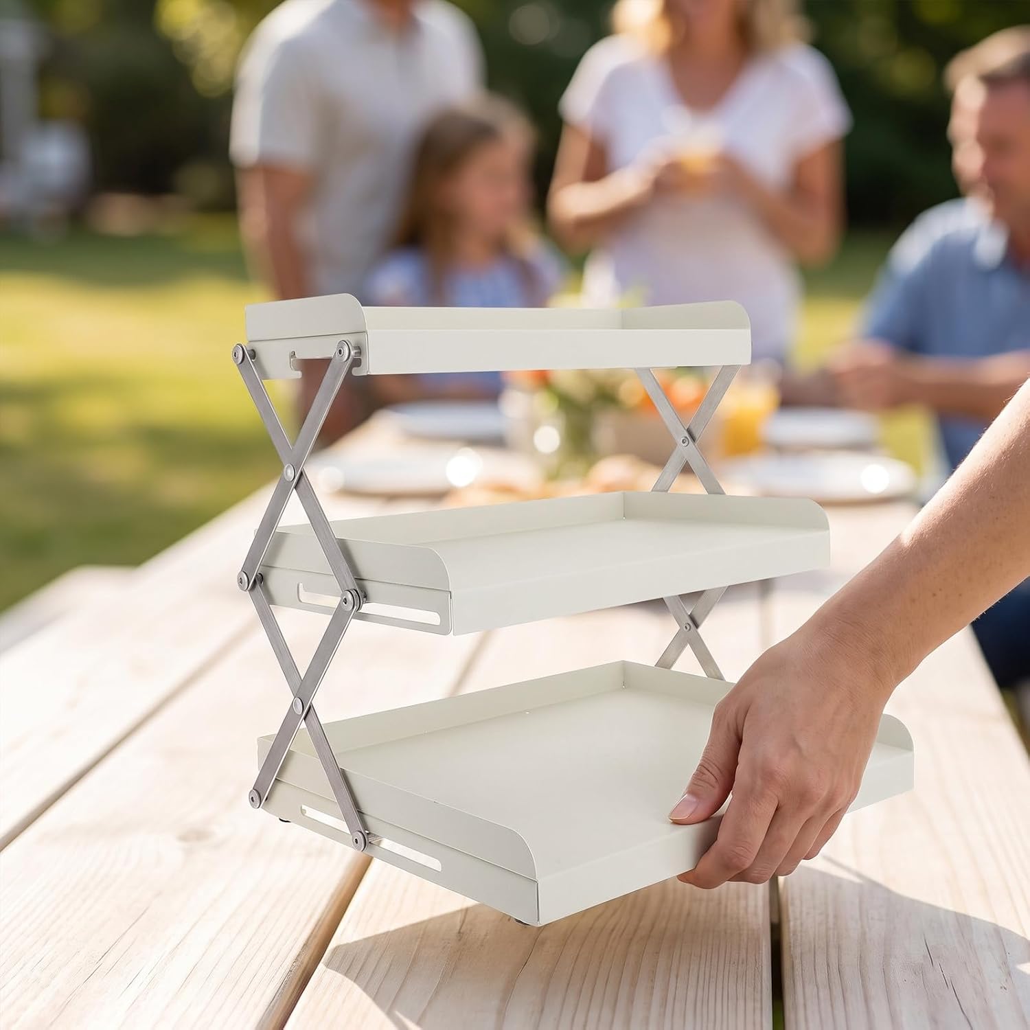 Ipetboom Foldable Tiered Cookie Rack - 3-Tier Cake Fruit Platter