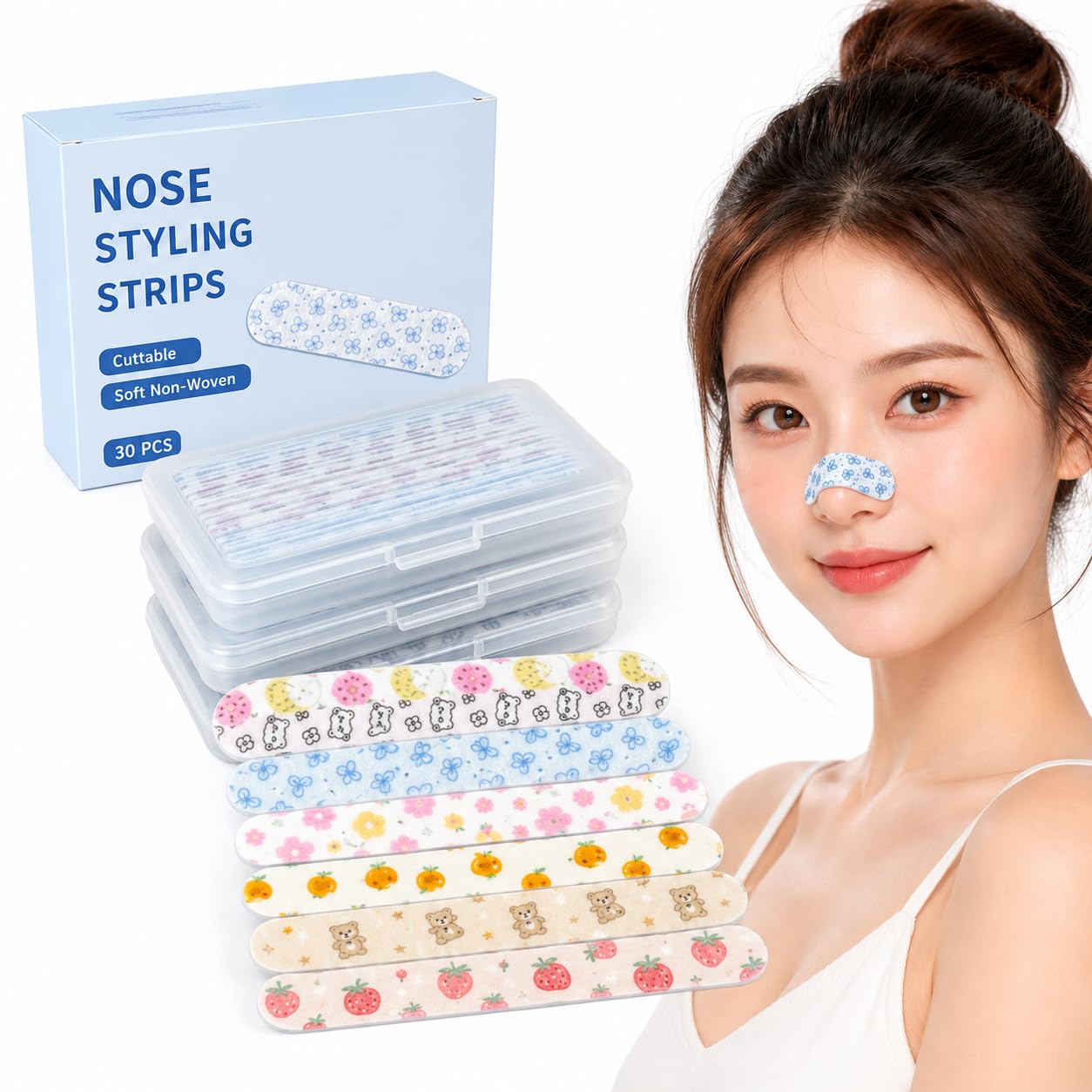 Cute Nose Shaping Look Strips, Soft Nose Styling Tape，120PCS-QZLX