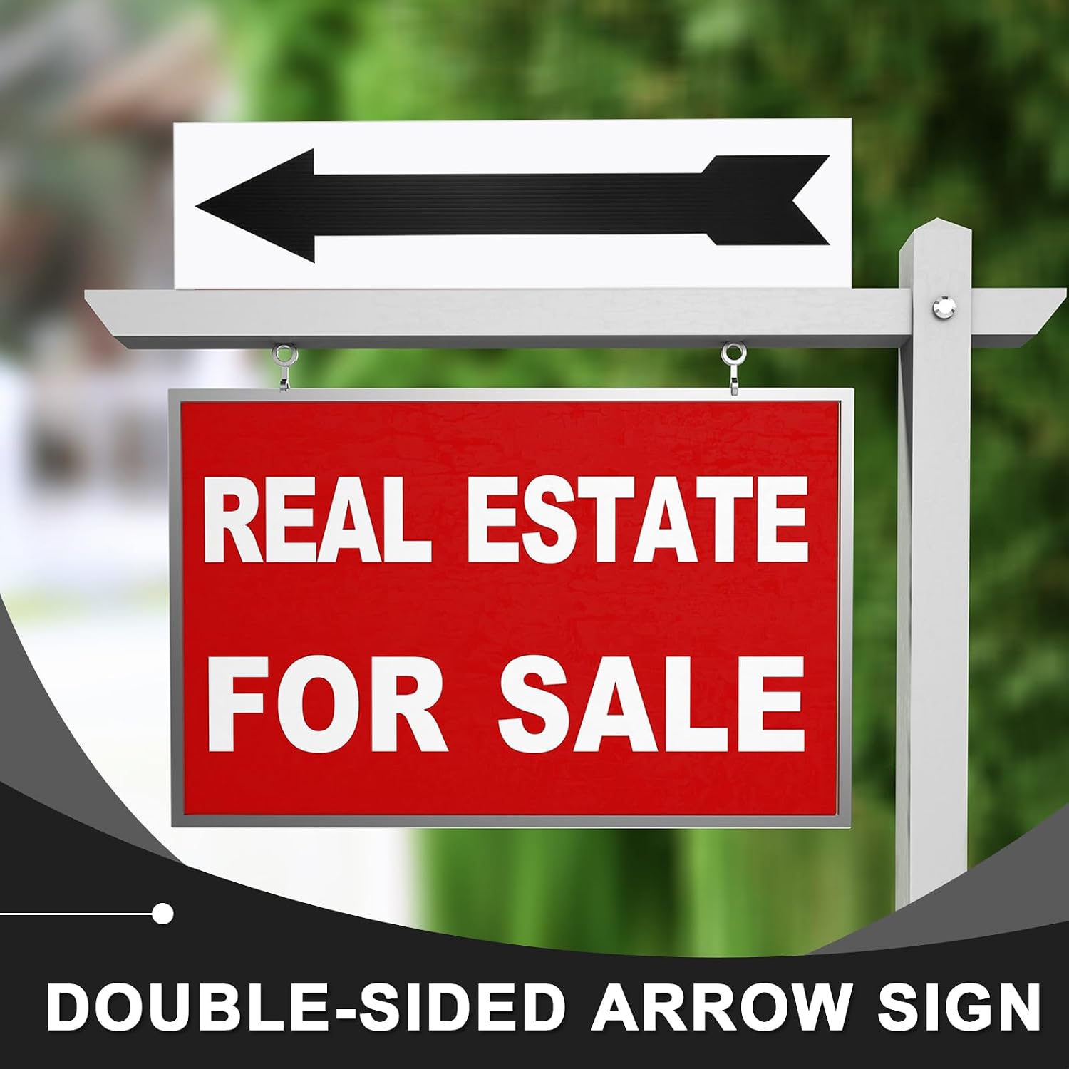 Wonderjune 4 Pcs 6 x 24 Inches Black Arrow Yard Signs Large Real Estate Directional Signs Corrugated Plastic Double Sided Directional Arrows for Indoor Outdoor Lawn Garden Ground