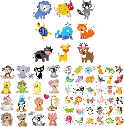 Miniatura 5 de Parche de transferencia para planchar con lindos animales calcomanías para planchar con diseño de ciervo león pingüino calcomanía de transferencia
