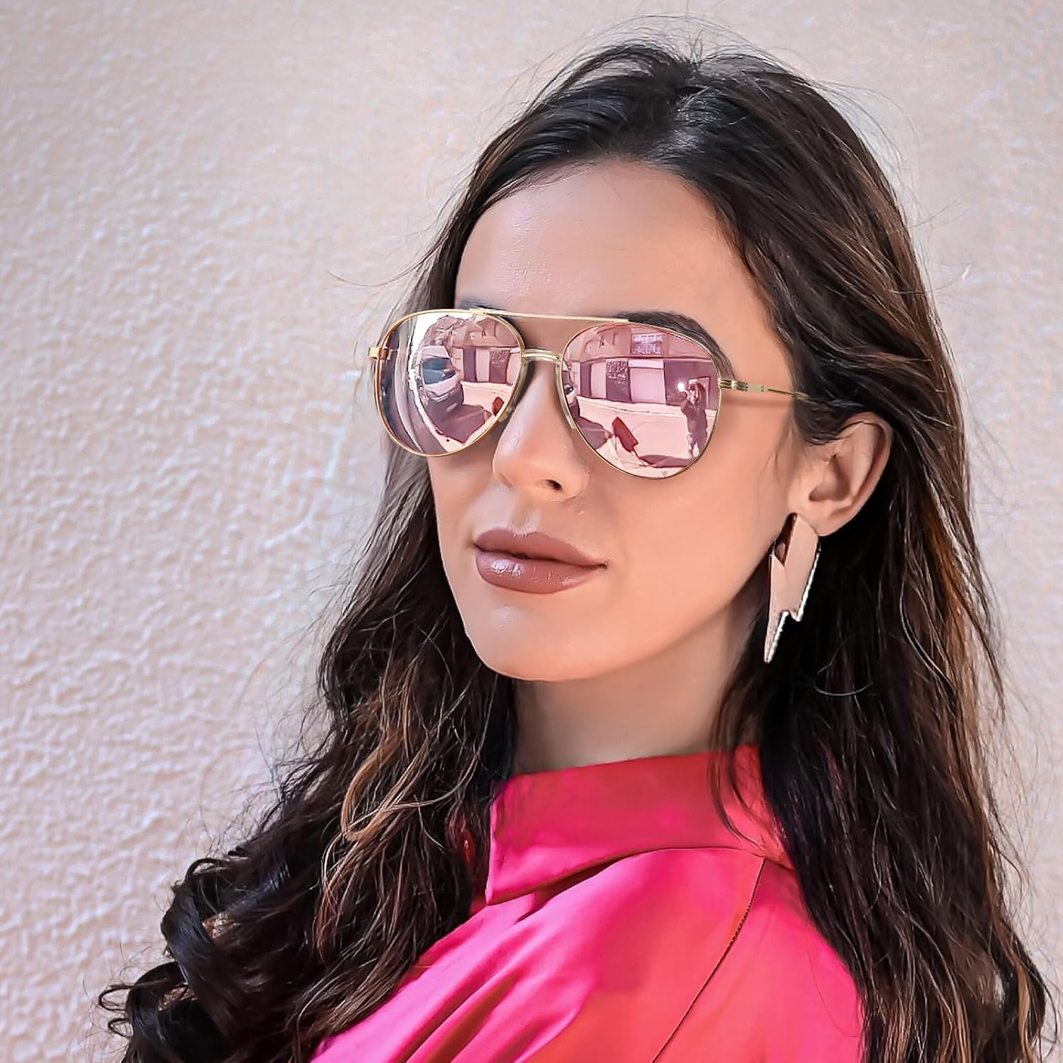 Tangle Free Aviator Sunglasses Polarized Sun Glasses for Women Men with UV Protection Fashion Trendy Shades - Image 2