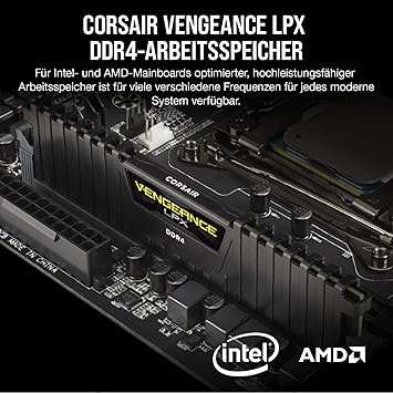 Corsair Vengeance LPX DDR4 RAM 32GB (2x16GB) up to 3200MHz CL16 Intel XMP 2.0 Computer Memory - Black (CMK32GX4M2E3200C16)