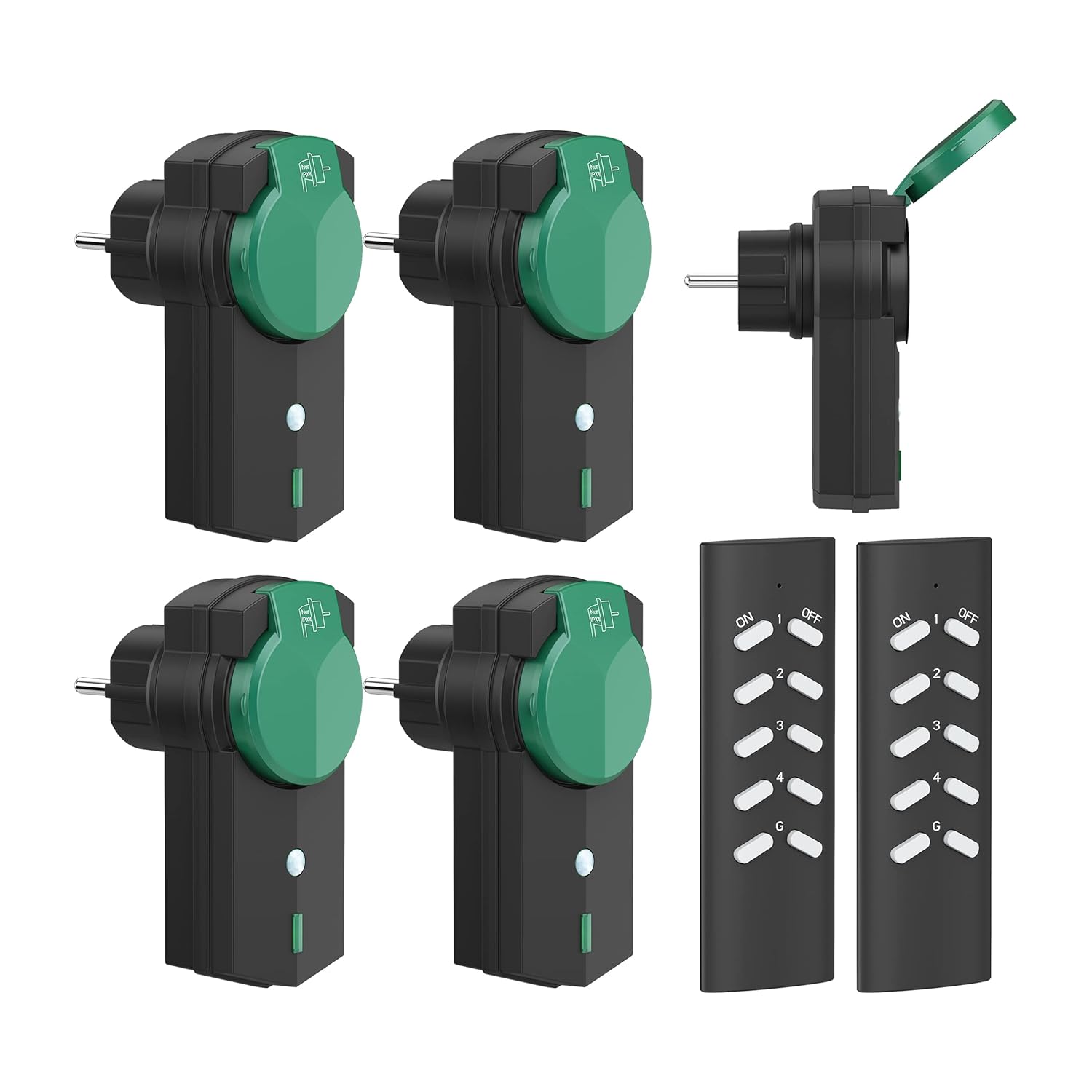 Funksteckdosen Set Aus 5 Funksteckdosen Mit 2 Fernbedienungen Funkschalter Set Outdoor