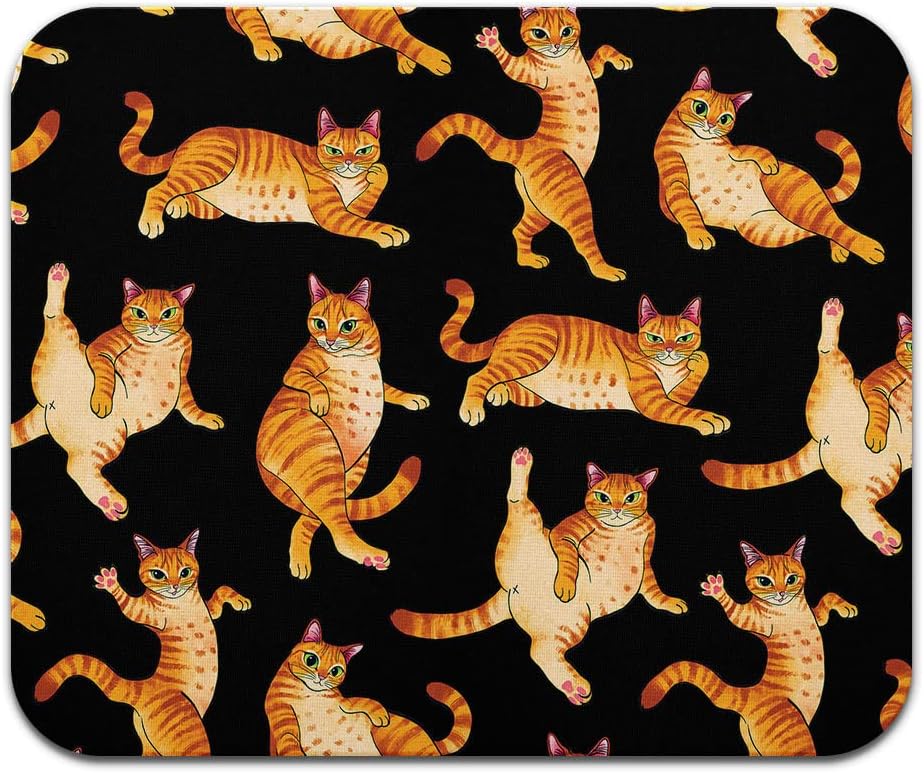 WIRESTER Non-Slip Rectangle Mousepad, Orange Tabby Cat Funny Playful Postures Mouse Pad for Home, Office and Gaming Desk image 2