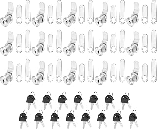 PATIKIL 3/4 Zoll gleichschließende Schrank Schlösser mit Schlüssel, 15er Pack Cam Ersatzschloss Zylinder Schloss für Wohnmobil Schublade Aufbewahrungswagen Briefkasten, Silber