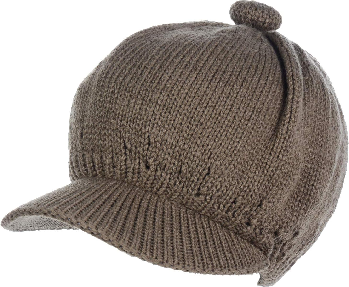 an Womens Winter Visor Cap Beanie Hat Wool Blend Lined Crochet Decoration