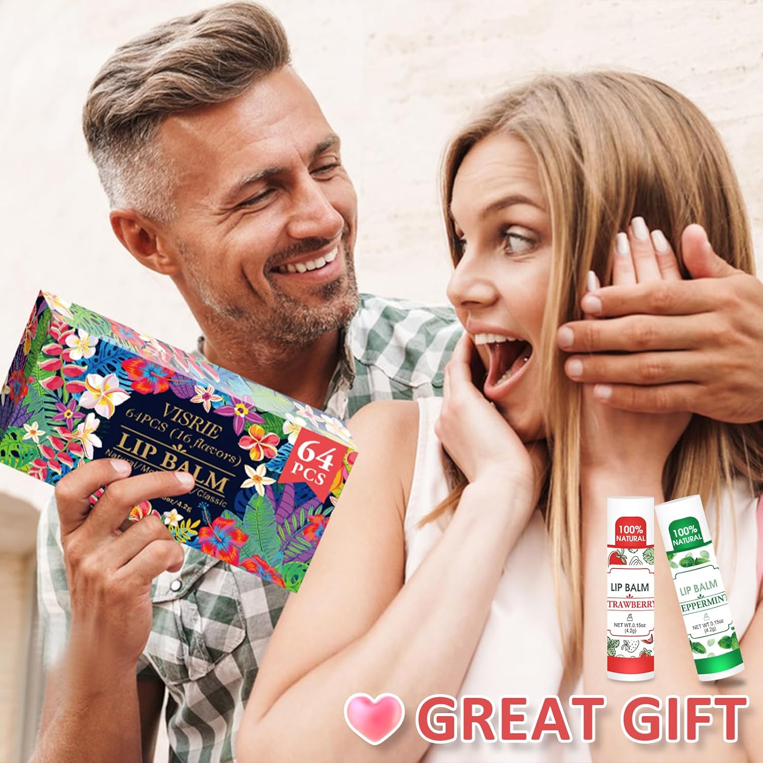 64 Pack Lip Balm, Natural Lip Balm Bulk with Vitamin E and Coconut Oil, Bulk Moisturizing Lip Balms for Dry Lips-16 Flavors C-64P image 7 of 7 B0CPPP8HTQ