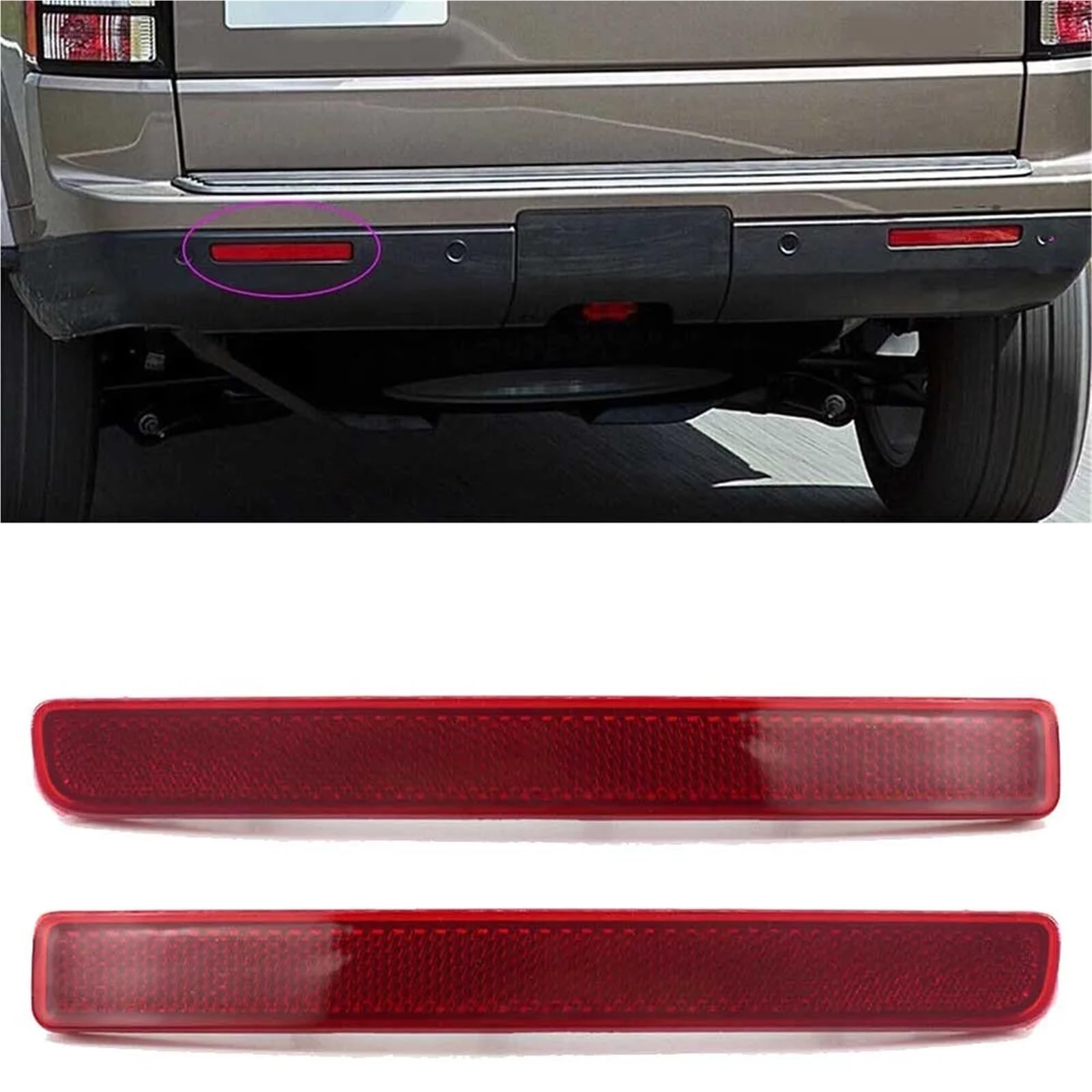 Catadiottro Posteriore Compatibile Con Land Per Rover Per Discovery 4 Lr4 2010-2016 Auto Paraurti Posteriore Riflettore Lampada Arresto Indicatori Direzione Kit Luce XFF500020(1 pair)