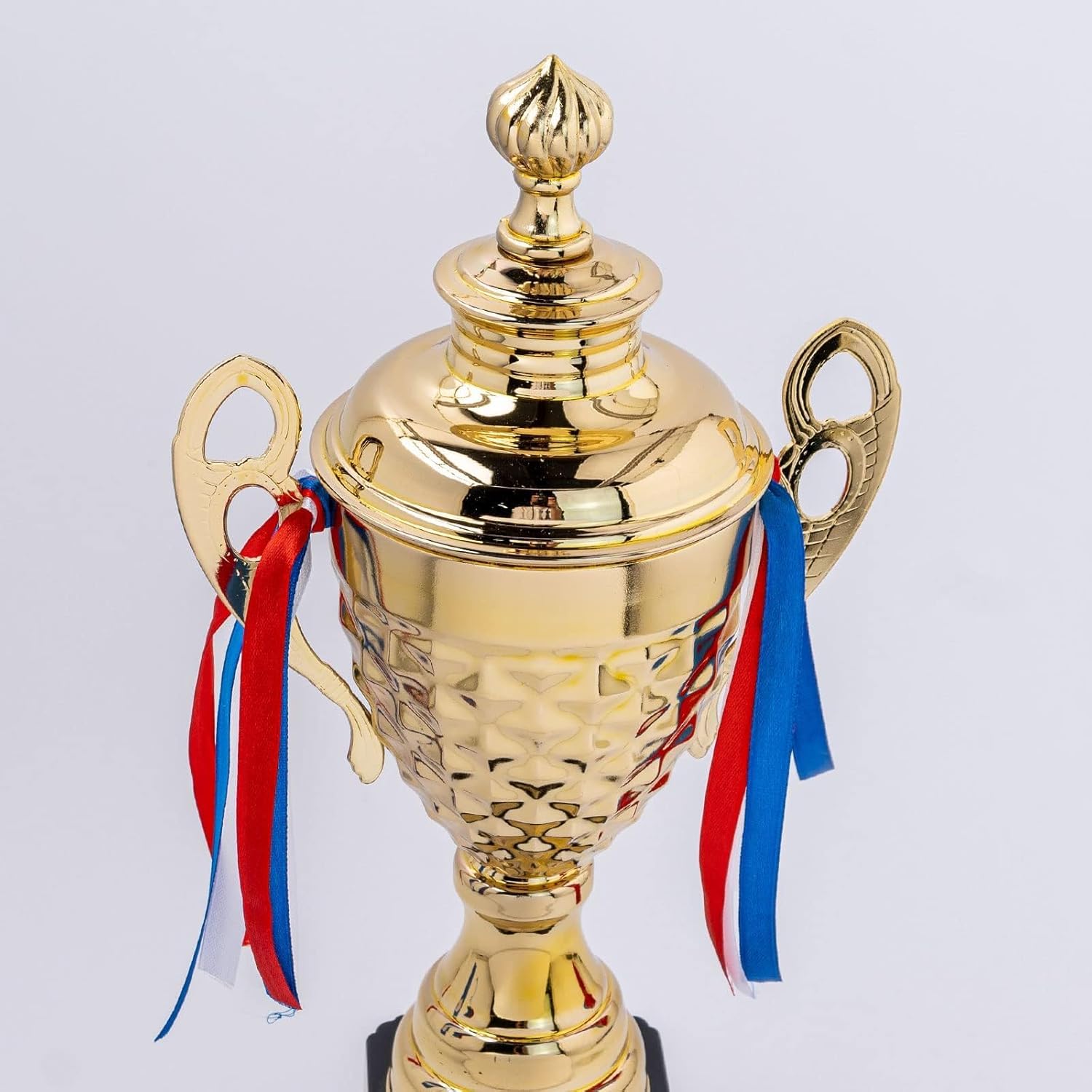 Malloom Grande coupe dorée avec couvercle de 35 cm, trophée gagnant pour des souvenirs personnalisés, prix d'or pour le sport, les tournois, les compétitions