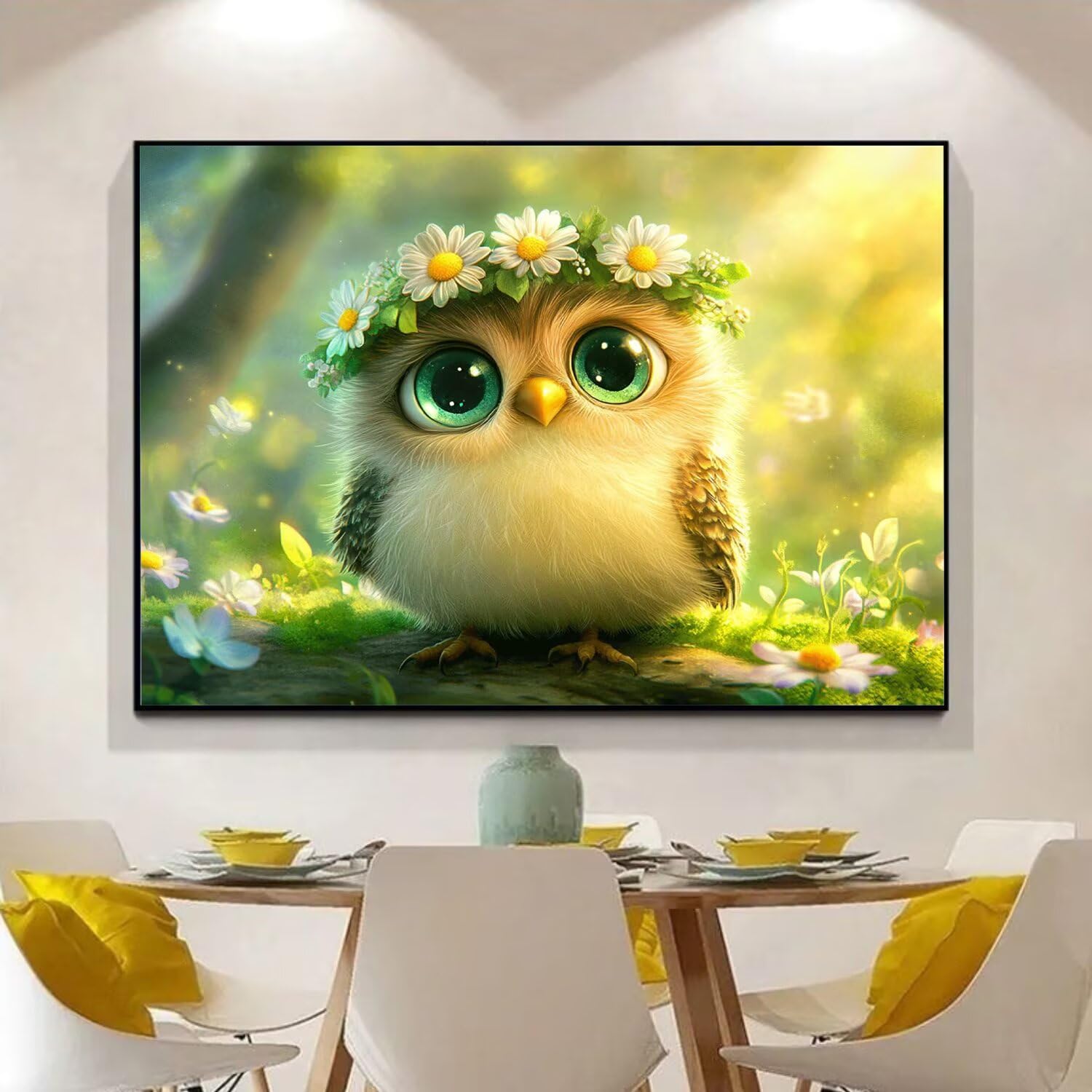 Kwiat Malowanie według numerów Sowa Malowanie według numerów Dzieci, DIY Kolorowanka Dorośli Początkujący Kolor by Number Zestaw Malowanie pędzlami Pigment Akrylowy na Jesień Home Room Decoration