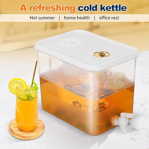 Miniatura 8 de Dispensador de bebidas para nevera con espita de plástico jugo limonada recipiente de té helado para reuniones familiares y fiestas