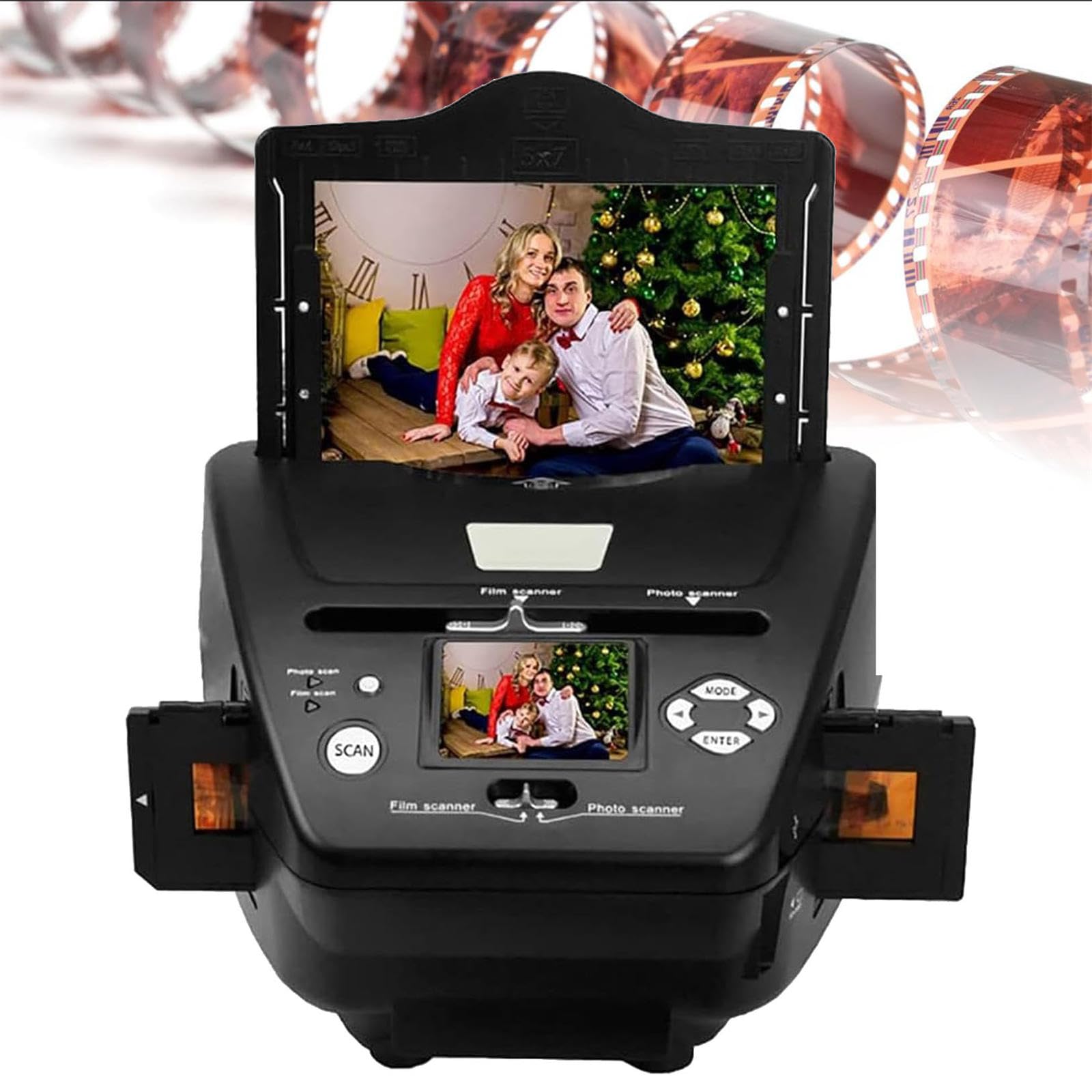 Scanner per Diapositive e Foto con Schermo LCD da 2,4", conversione di Negativi ad Alta risoluzione, Diapositive e Negativi a Colori e in Bianco e Nero da 35 mm/135, pellicole fotografiche