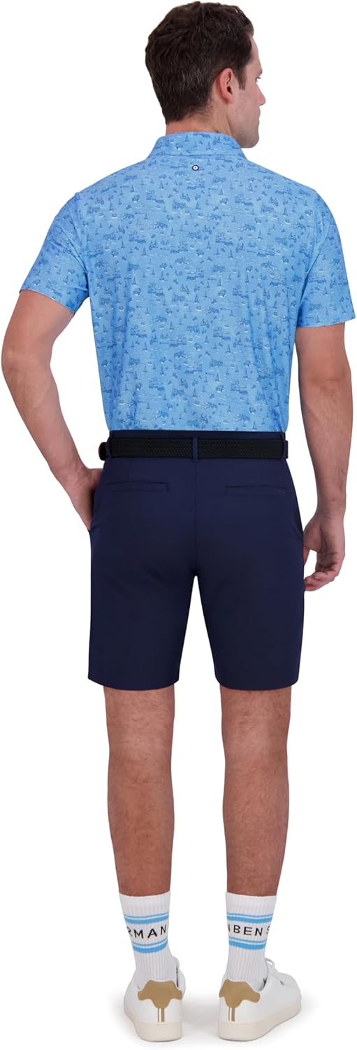 Ben Sherman Men's Performance Golf Shirts– Stretch, Extra Soft Fabric, Moisture-Wicking, Odor Resistant, Aqua, Small - Image 4