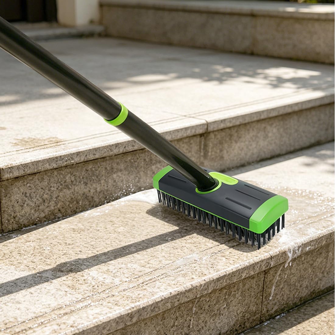 Set de cepillos quitamalezas 3 en 1, Herramienta para Juntas de adoquines con Mango Largo Desmontable, Cepillo de Alambre y rascador para Patio, Entrada, Sendero y jardín (2 Pcs - B)